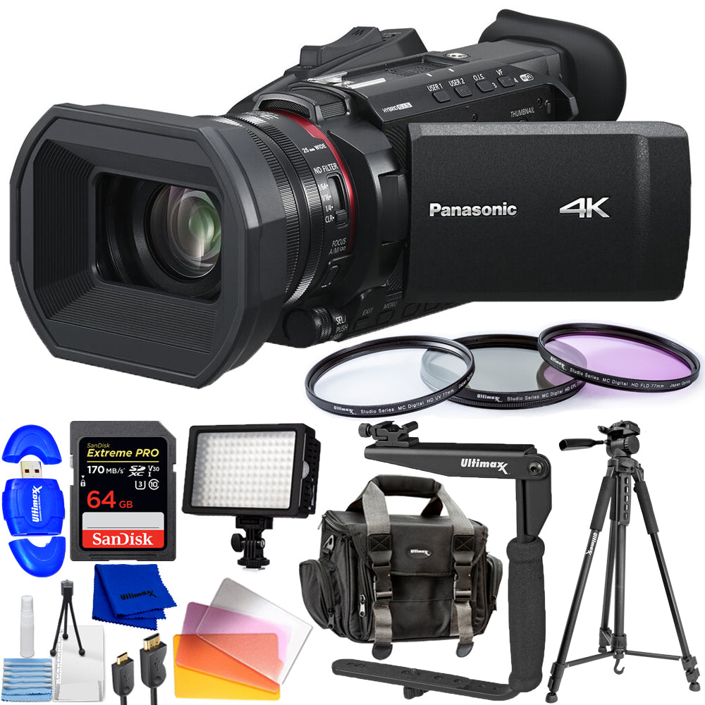 Panasonic HC-X1600 UHD 4K HDMI Camcorder with 24x Zoom - 10PC Accessory Bundle
