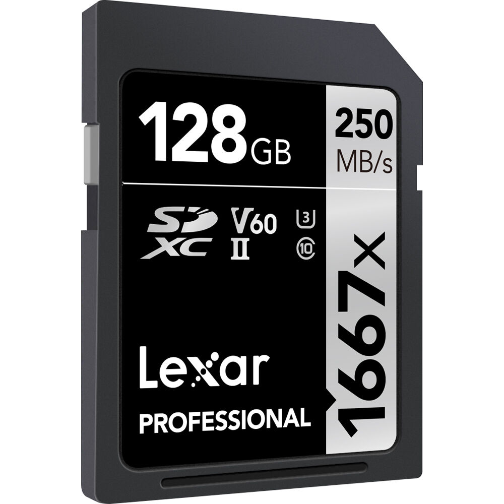 Lexar 128GB Professional 1667x UHS-II SDXC Memory Card - LSD128CBNA1667