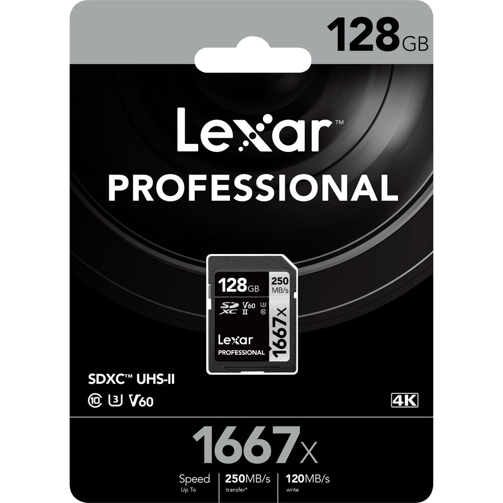 Lexar 128GB Professional 1667x UHS-II SDXC Memory Card - LSD128CBNA1667