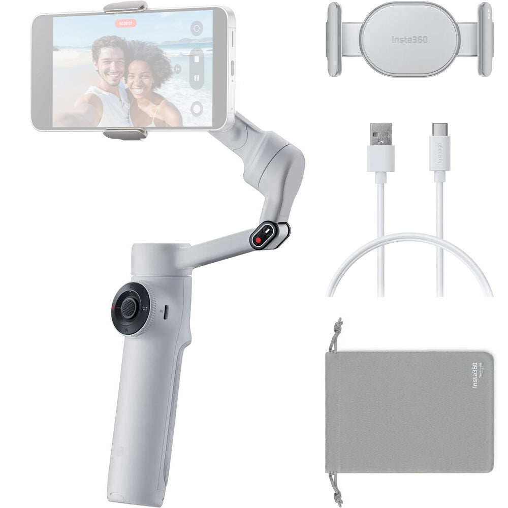 Insta360 Flow 2 Standard Bundle (Summit White) - 32GB Accessory Bundle