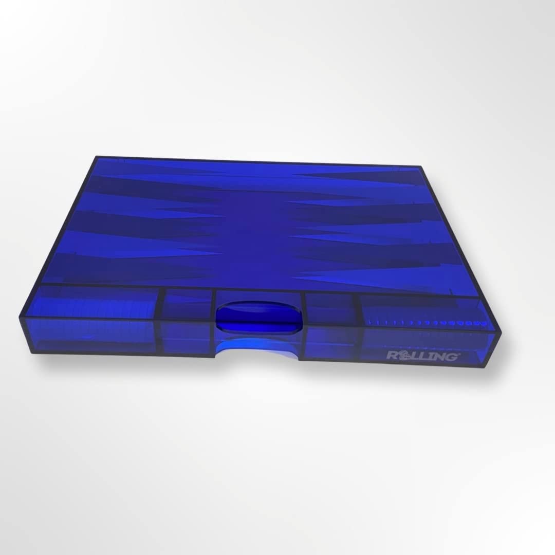 Lucite Acrylique Backgammon Set 45,7 cm Grande planche et pièces de qualité supérieure (Bleu clair)