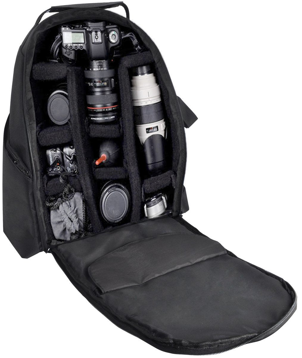 Sac à dos professionnel rembourré et résistant à l'eau pour appareil photo et objectif ULTIMAXX (noir)