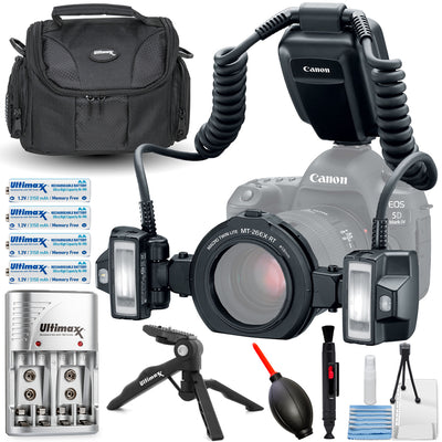 Canon MT-26EX-RT Macro Twin Lite 2398C002 - 6PC Accessory Bundle