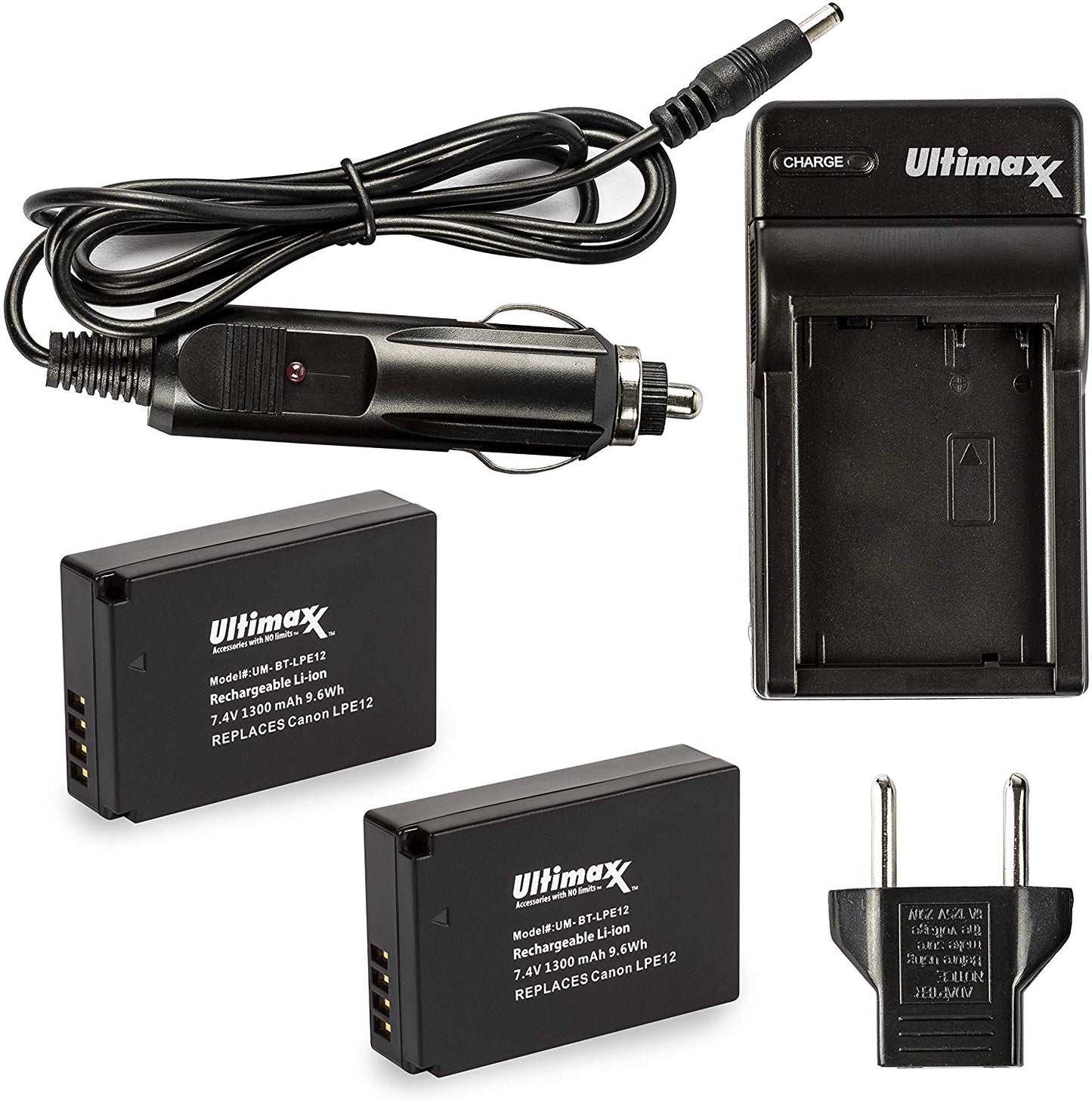 2x Batteries LP-E12 et Chargeur pour Canon SX70, EOS SL1, M200, M10, M50, M100