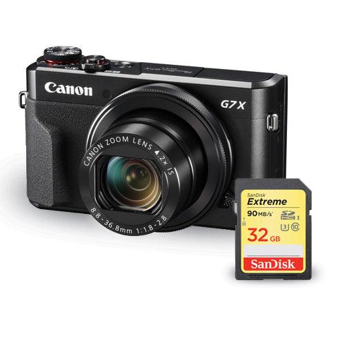 Appareil photo numérique Canon PowerShot G7 X Mark II 1066C001 + Sandisk Extreme 32 Go SD