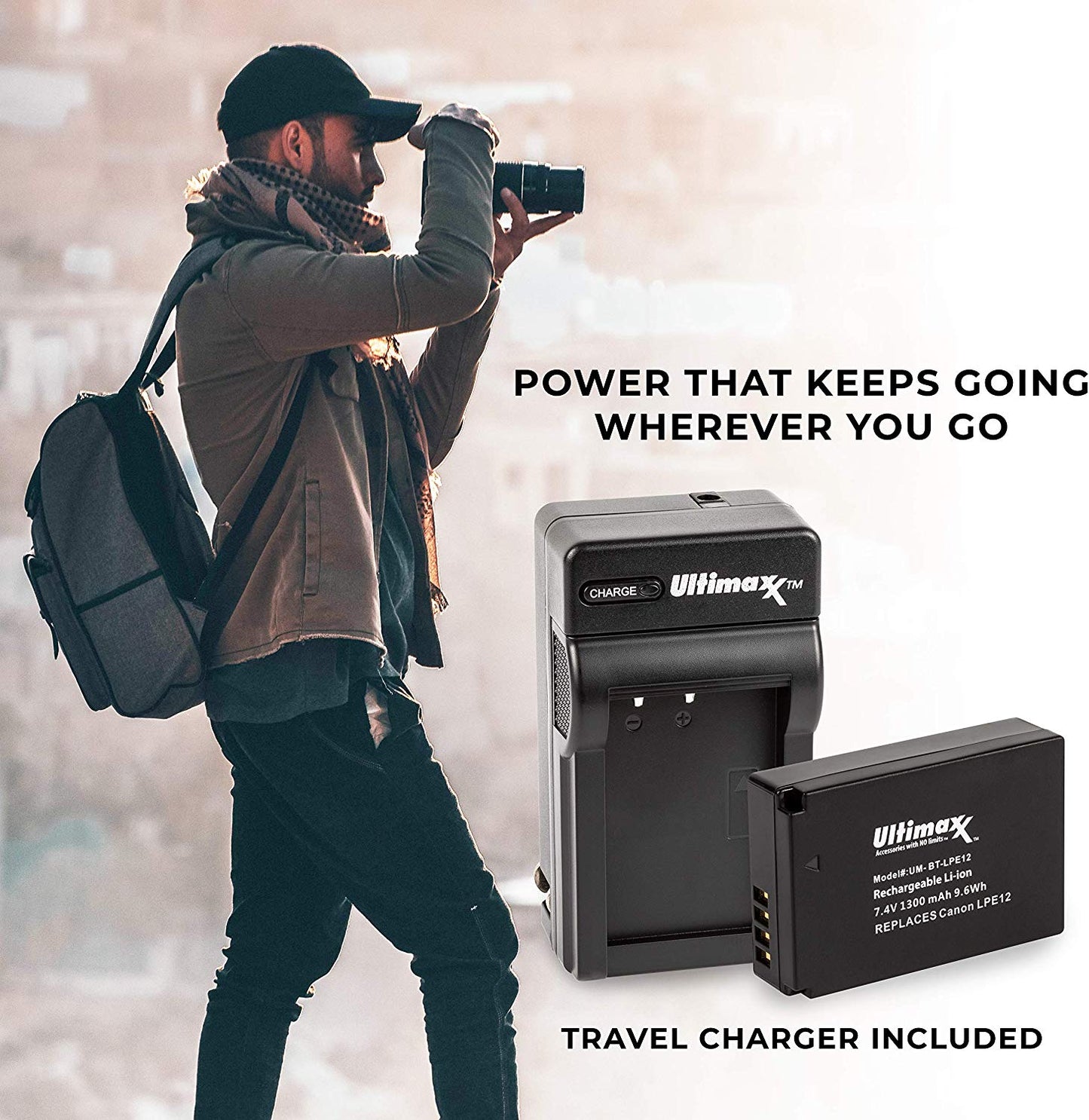 2x Batteries LP-E12 et Chargeur pour Canon SX70, EOS SL1, M200, M10, M50, M100