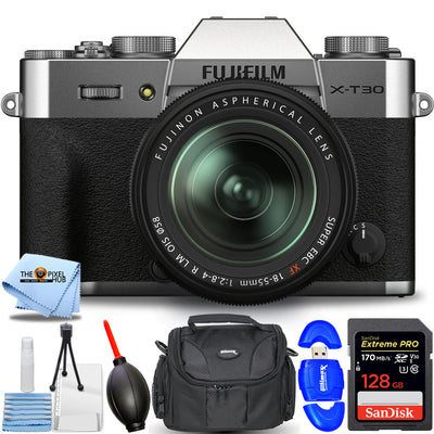 Appareil photo sans miroir FUJIFILM X-T30 II avec objectif 18-55 mm argent - Kit d'accessoires 7 pièces