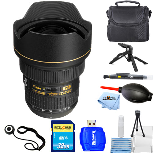 Nikon AF-S NIKKOR 14-24mm f/2.8G ED Lens 2163 + Case + 32GB +