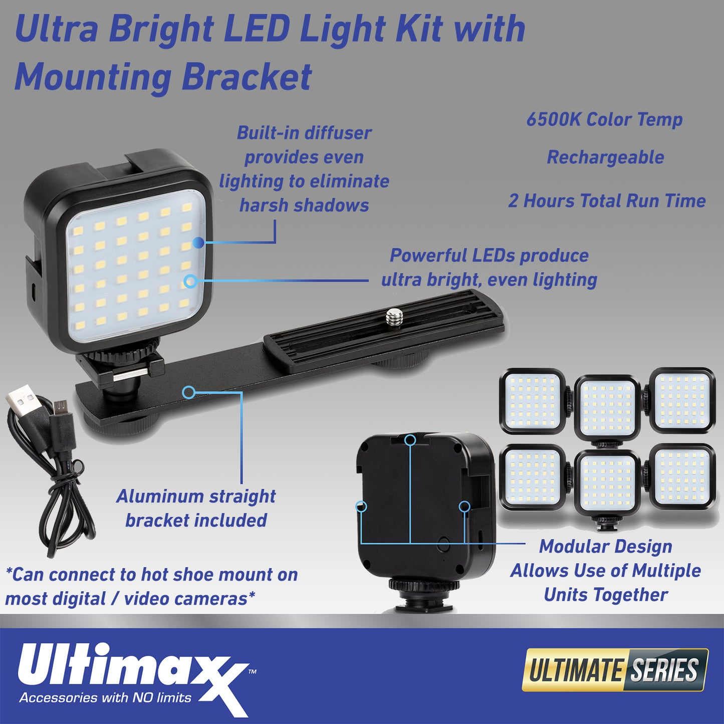 Ultimaxx Caméscope vidéo 4K Ultra HD avec lumière LED 42 MP, zoom numérique 18x avec télécommande, écran LCD 3,0" Cadeau de Noël
