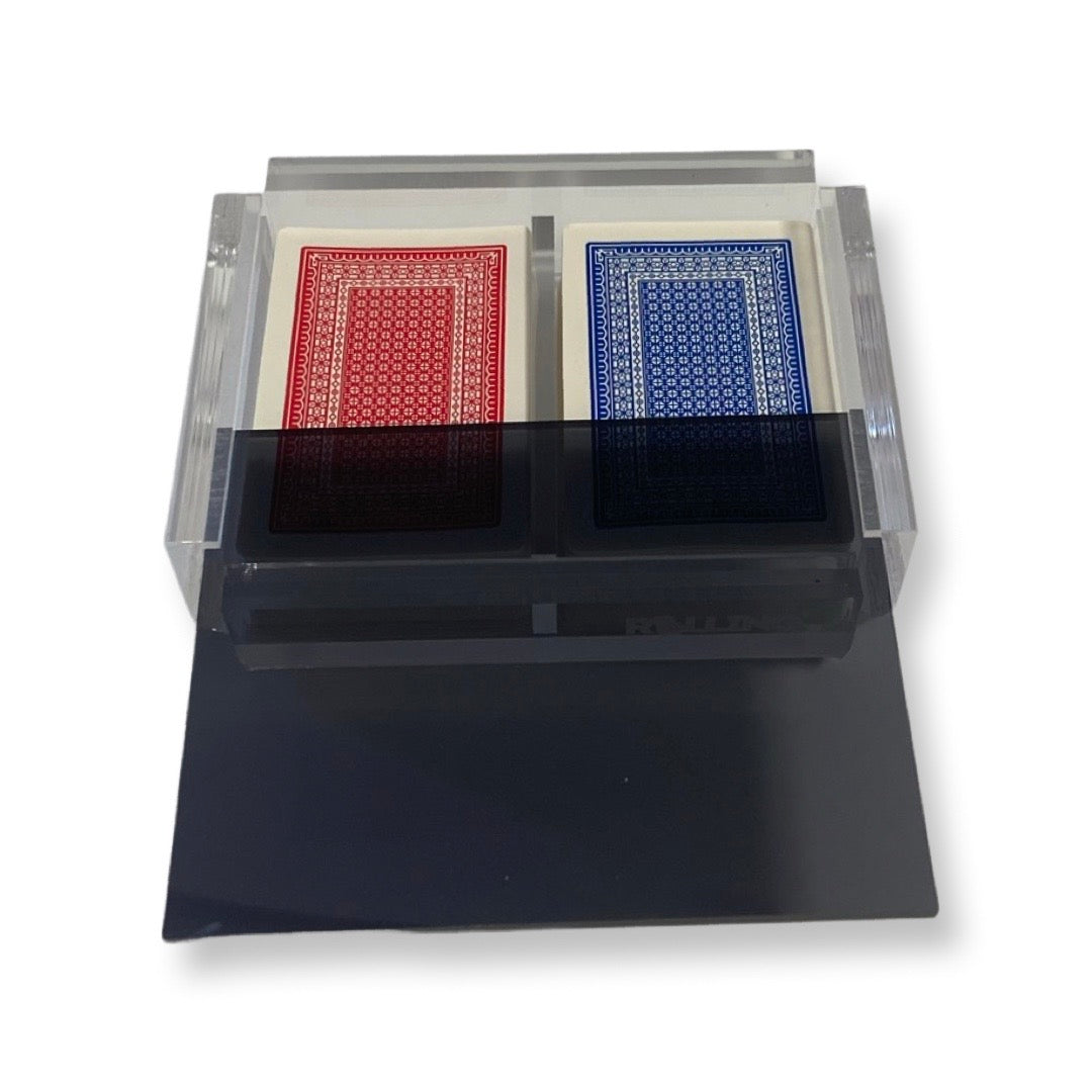Porte-cartes à jouer en acrylique Lucite avec cartes à jouer incluses (noir)