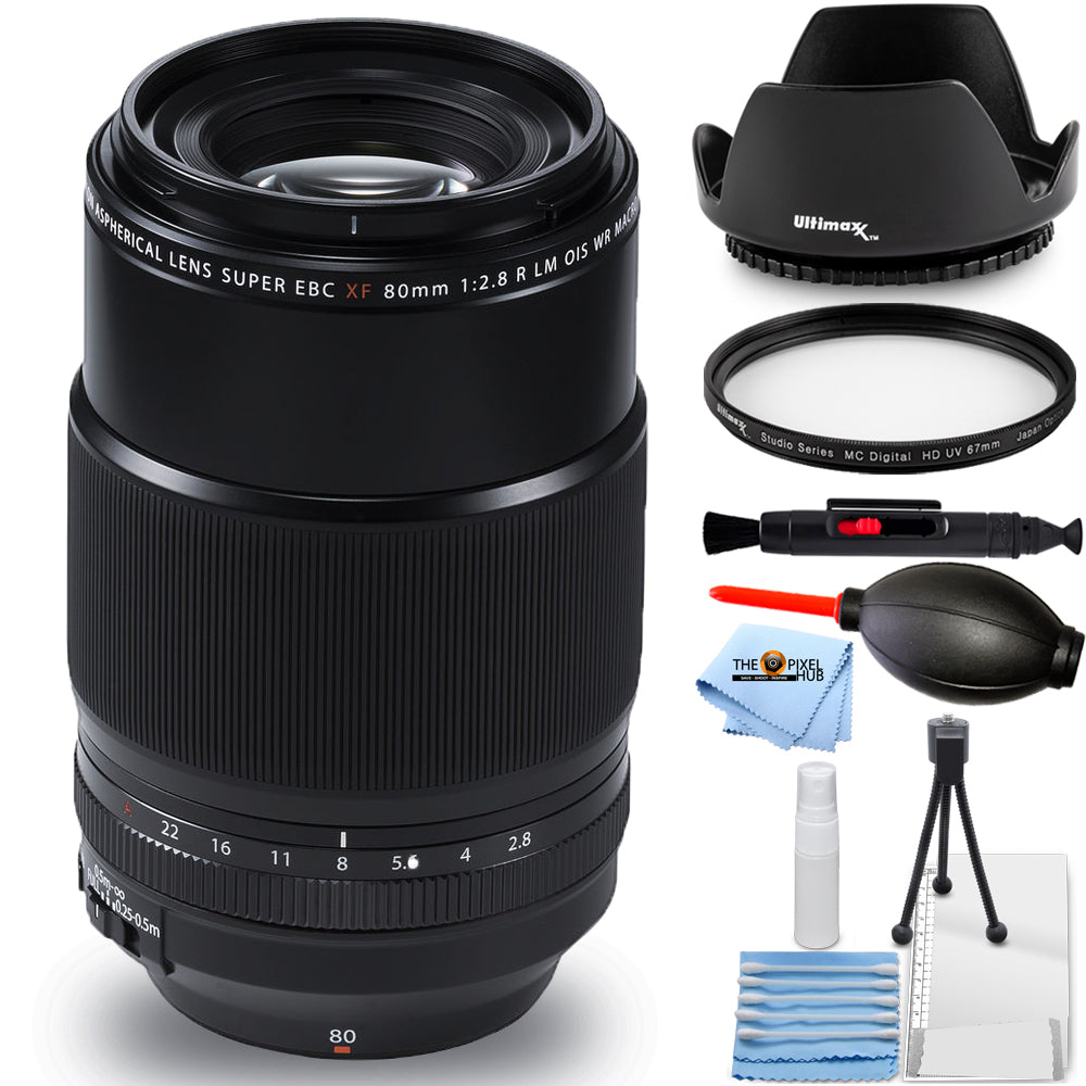 Objectif macro Fujifilm XF 80 mm f/2.8 R LM OIS WR 16559168 - Ensemble d'accessoires 7 pièces