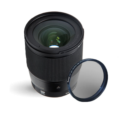 Objectif contemporain Sigma 16 mm f/1.4 DC DN pour Canon EF-M + filtre UV ultraviolet