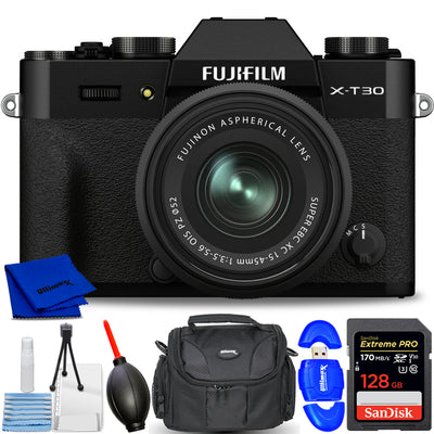 Appareil photo sans miroir FUJIFILM X-T30 II avec objectif XC 15-45 mm OIS PZ noir - Kit 7 pièces