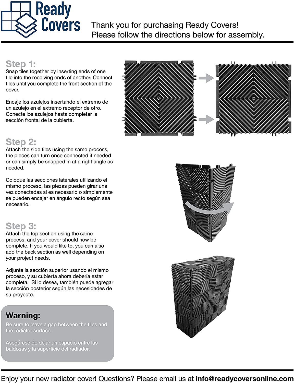 Ready Covers EZ Vented Radiator Protective Heating Connect Cover (30, Charcoal)