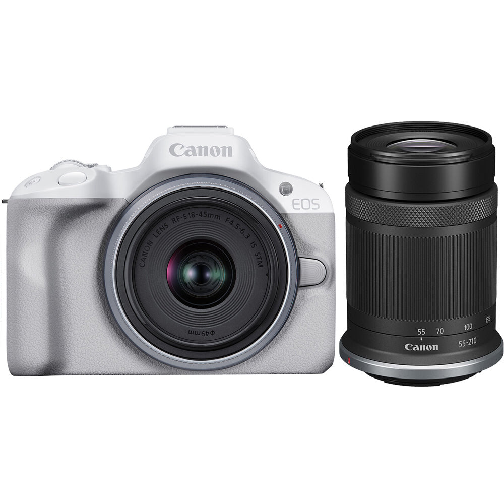 Photo 1 sur 7
Appareil photo sans miroir Canon EOS R50 avec objectifs 18-45 mm et 55-210 mm (blanc)