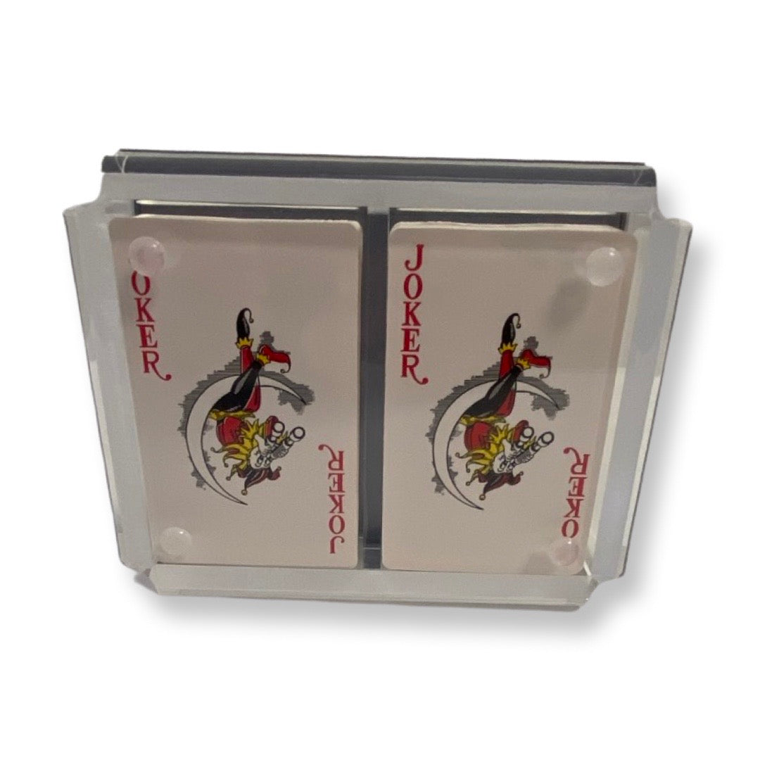 Porte-cartes à jouer en acrylique Lucite avec cartes à jouer incluses (noir)