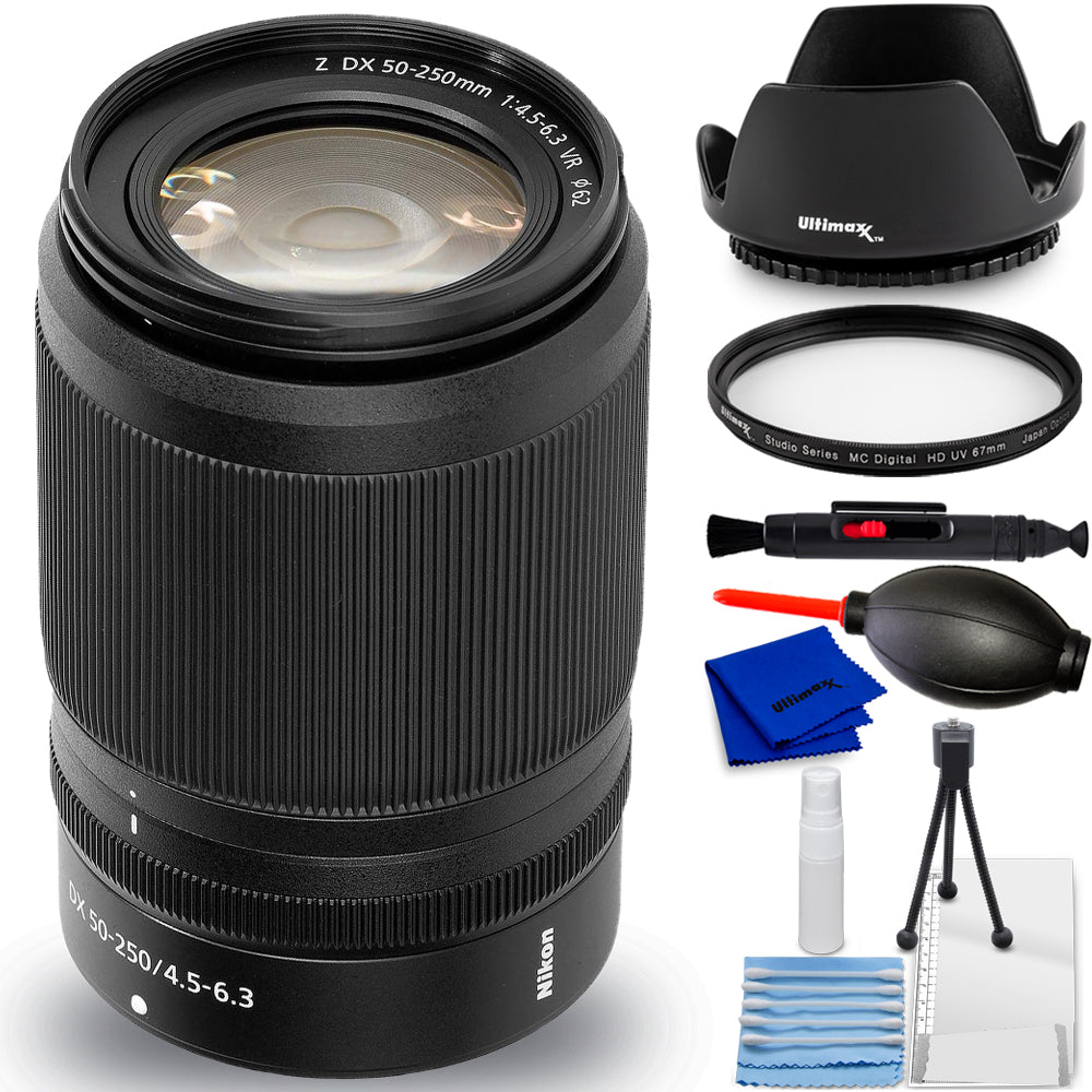 Objectif Nikon NIKKOR Z DX 50-250mm f/4.5-6.3 VR, boîte ouverte - Ensemble d'accessoires 7 pièces