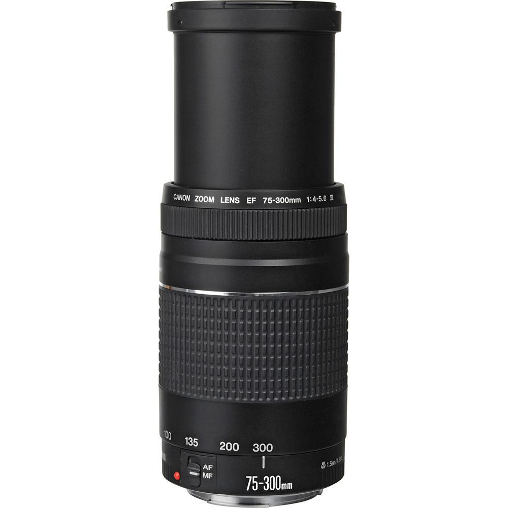 Objectif Canon EF 75-300 mm f/4-5.6 III (noir) 6473A003 + kit de filtres ultime
