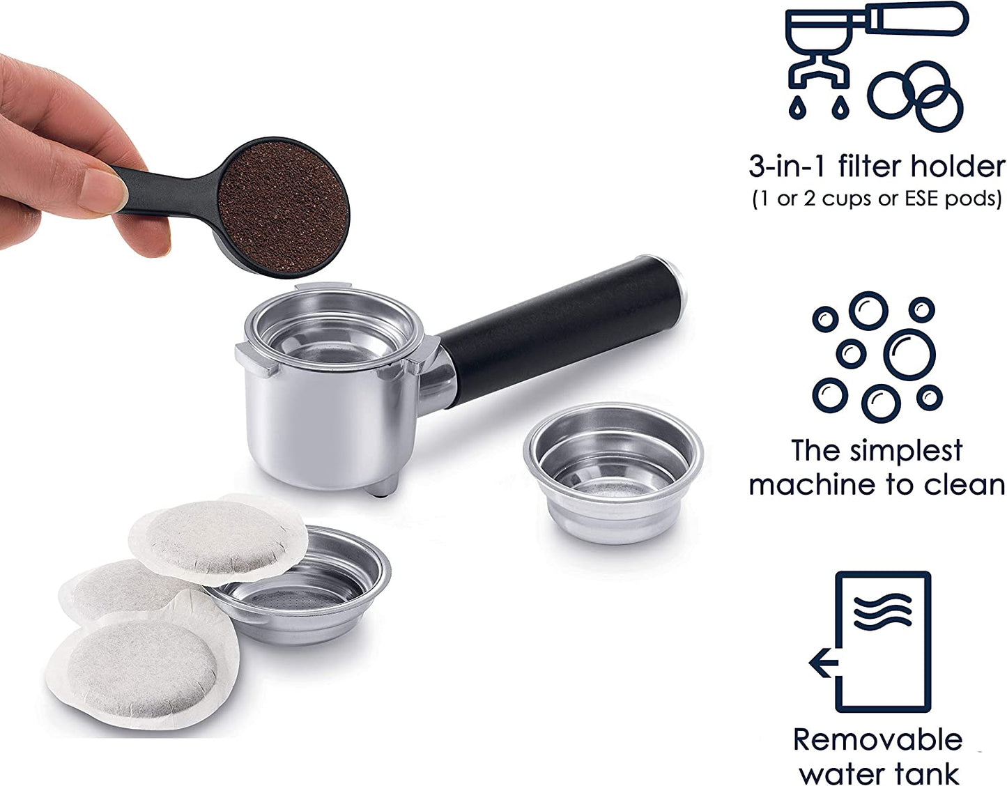 De'Longhi Dedica EC680M 15-Bar Pump Stainless Steel Slim Espresso Cappu. Machine