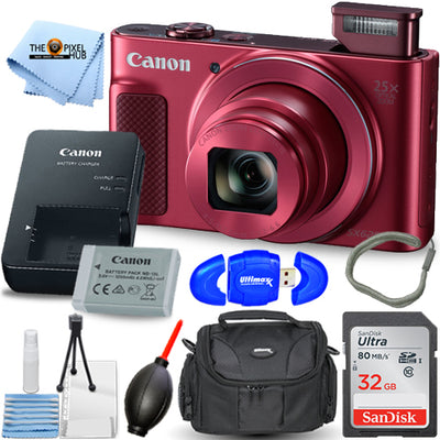 Canon PowerShot SX620 HS Digital Camera (Red) 1073C001 - Essential 32GB Bundle