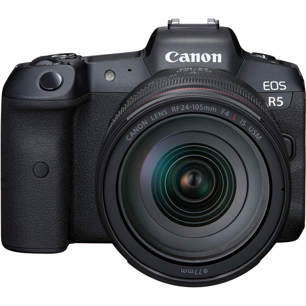 Canon EOS R5 Mirrorless Camera with 24-105mm f/4 Lens - 13PC Accessory Bundle