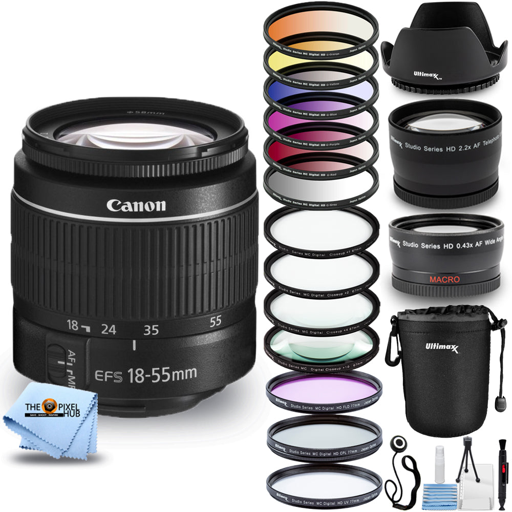 Objectif d'appareil photo Canon EF-S 18-55 mm f/3.5-5.6 III - WHITE BOX Bundle 4