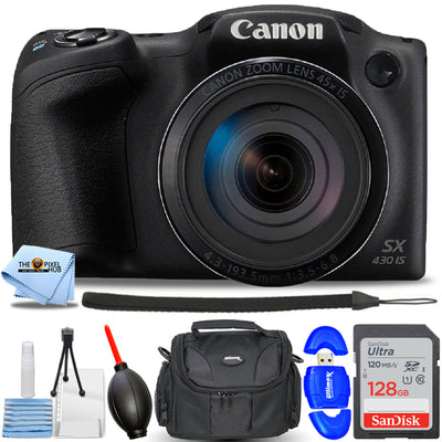 Canon PowerShot SX430 IS Digital Camera 1790C002 - Essential 128GB Bundle