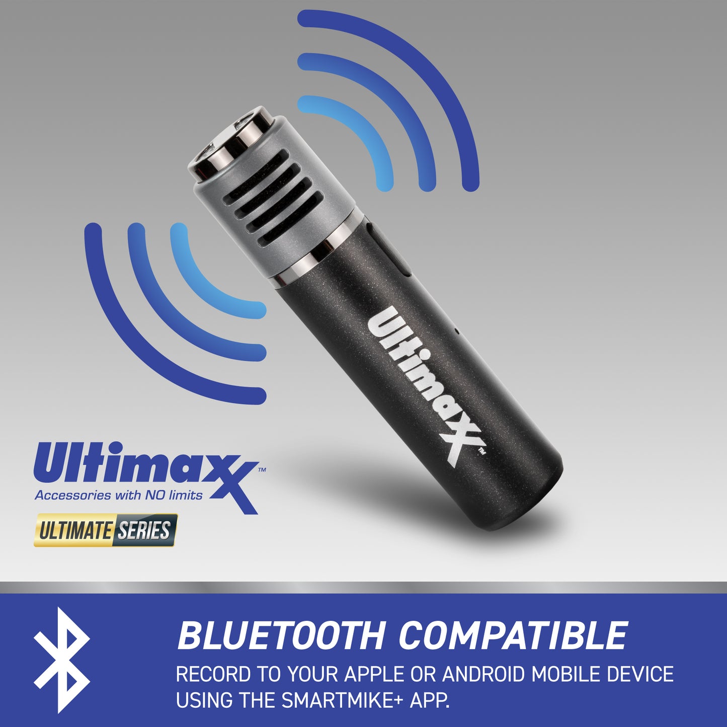 Micro Bluetooth Lavalier sans fil Ultimaxx pour iPhone Android + Kit Vlog avec anneau LED