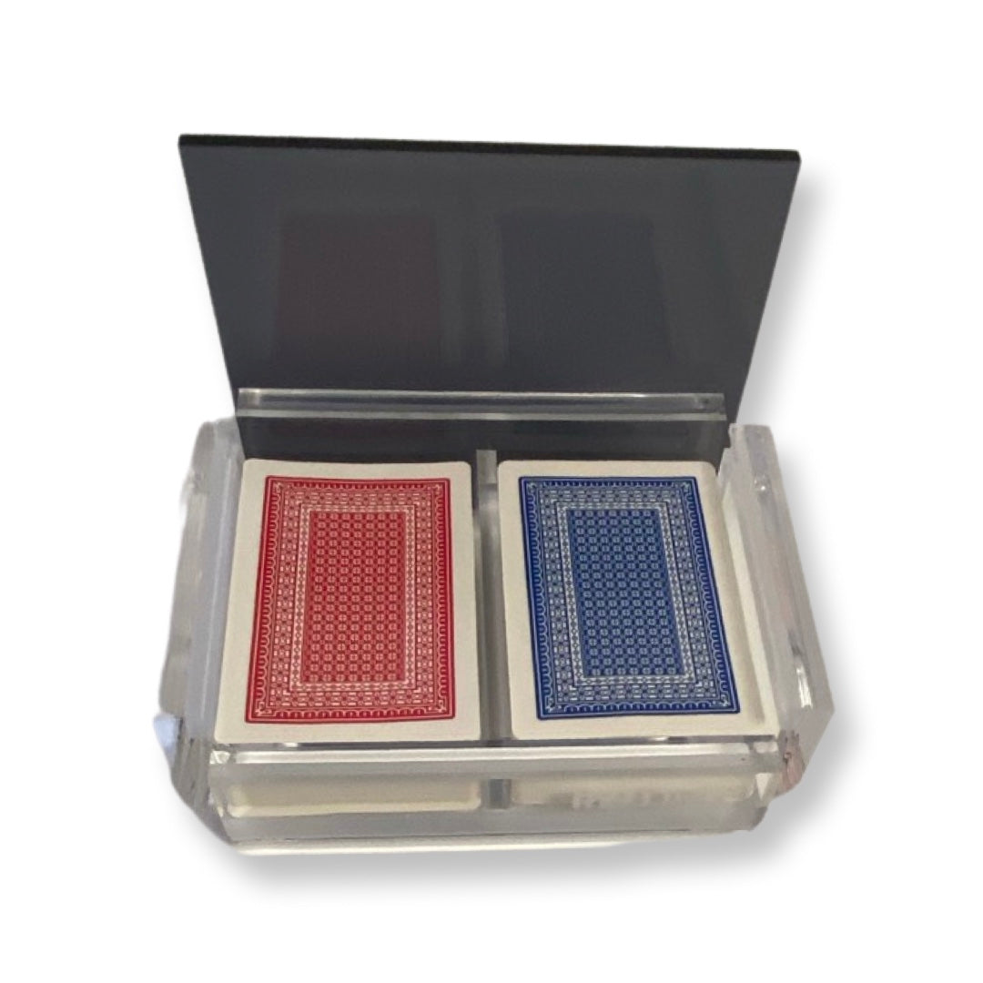 Porte-cartes à jouer en acrylique Lucite avec cartes à jouer incluses (noir)