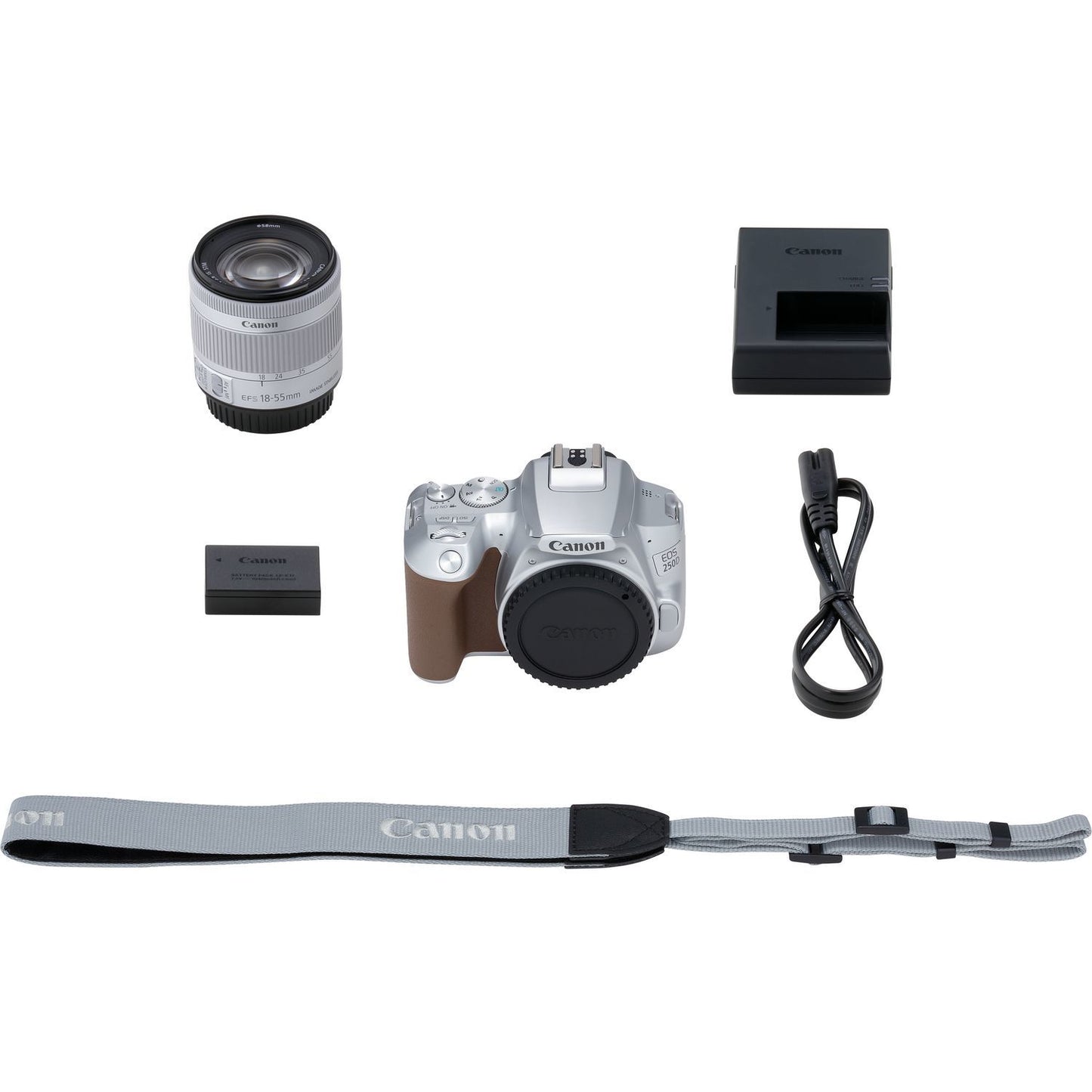 Canon EOS 250D avec objectif EF-S 18-55 mm f/4-5.6 IS STM (argent) Kit d'accessoires 7 pièces