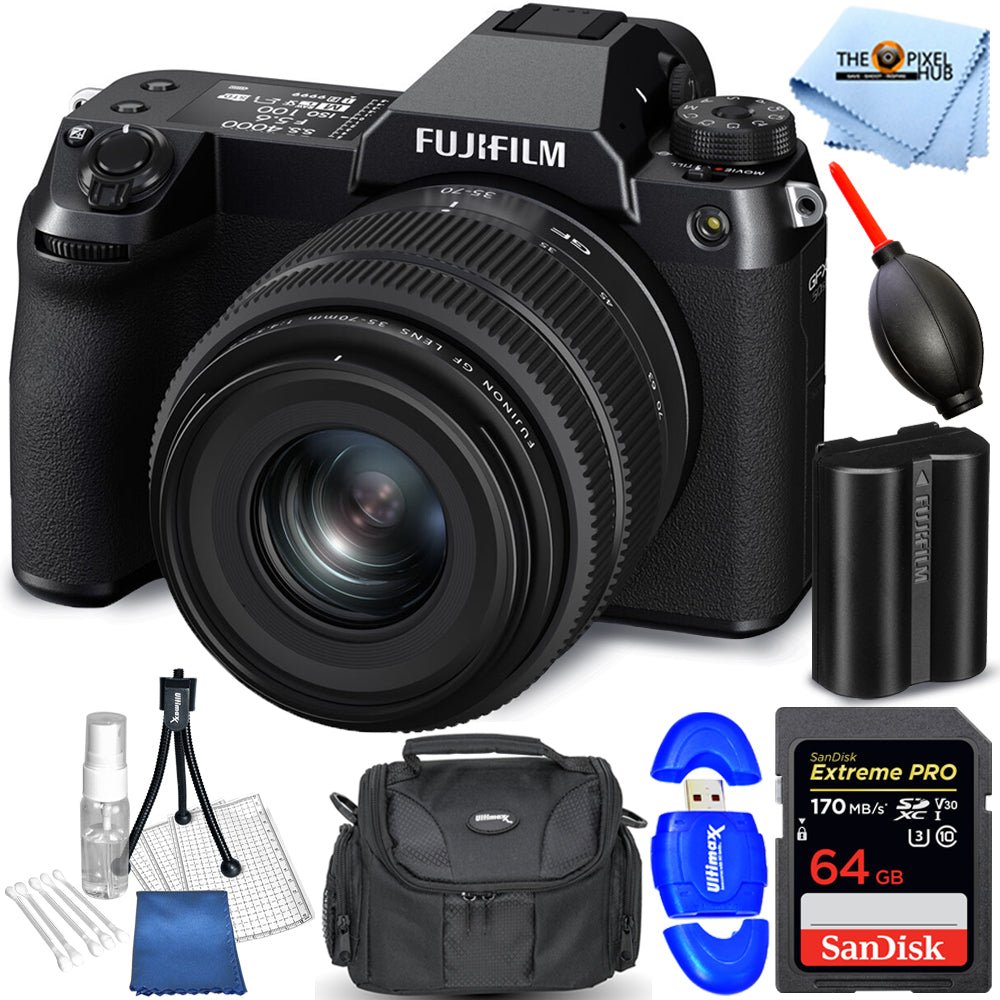 Appareil photo sans miroir moyen format FUJIFILM GFX 50S II avec objectif 35-70 mm - Bundle