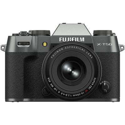 FUJIFILM X-T50 Mirrorless Camera with XF 16-50mm Lens Charcoal Silver - Bundle