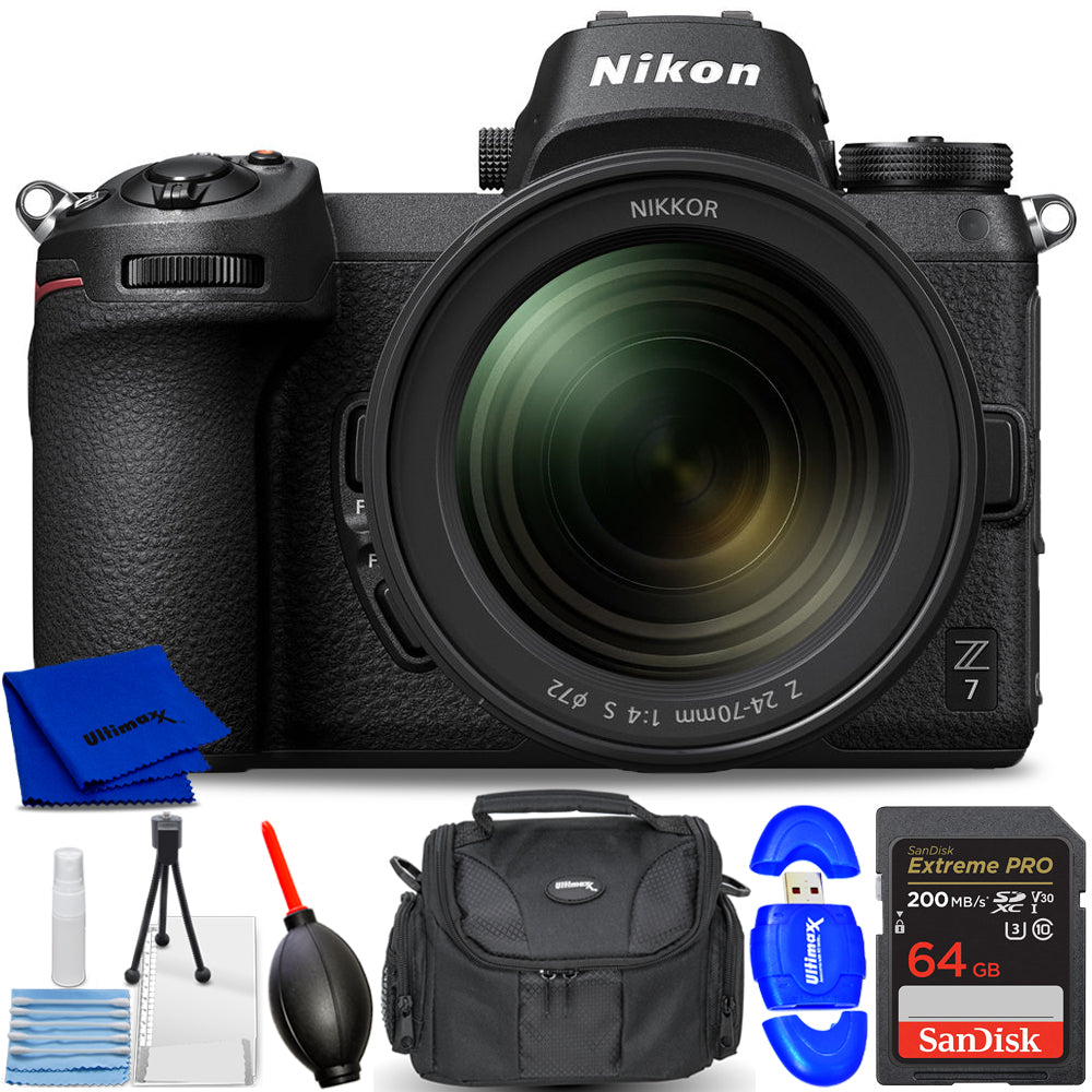 Appareil photo sans miroir Nikon Z7 avec objectif 24-70 mm 1594 - Ensemble d'accessoires 7 pièces