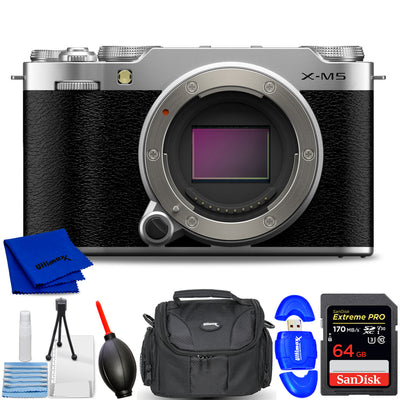 FUJIFILM X-M5 Mirrorless Camera (Silver) 16900707 - 7PC Accessory Bundle