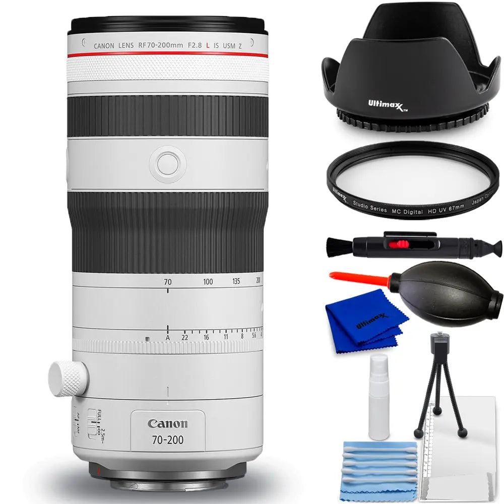 Canon RF 70-200mm f/2.8 L IS USM Z Lens (White) 6594C002 - 7PC Accessory Bundle