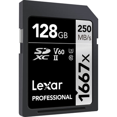 Lexar 128GB Professional 1667x UHS-II SDXC Memory Card - LSD128CBNA1667