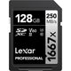 Lexar 128GB Professional 1667x UHS-II SDXC Memory Card - LSD128CBNA1667