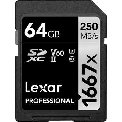 Lexar 64GB Professional 1667x UHS-II SDXC Memory Card
