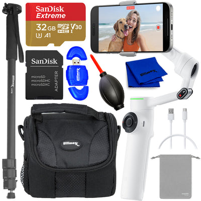 Insta360 Flow 2 Pro Smartphone Gimbal Stabilizer (White) - 32GB Accessory Bundle