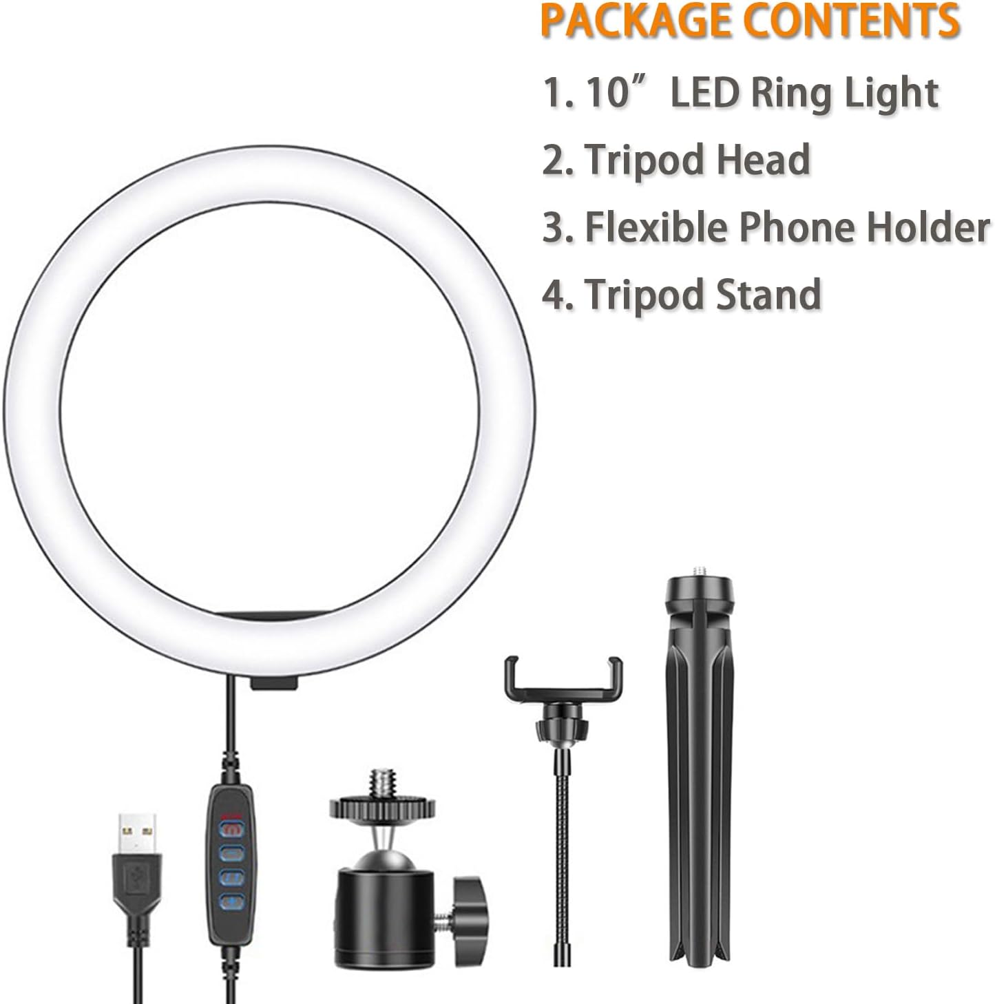 10" RGB Color Changing LED Ring Light with Tabletop Tripod Generic