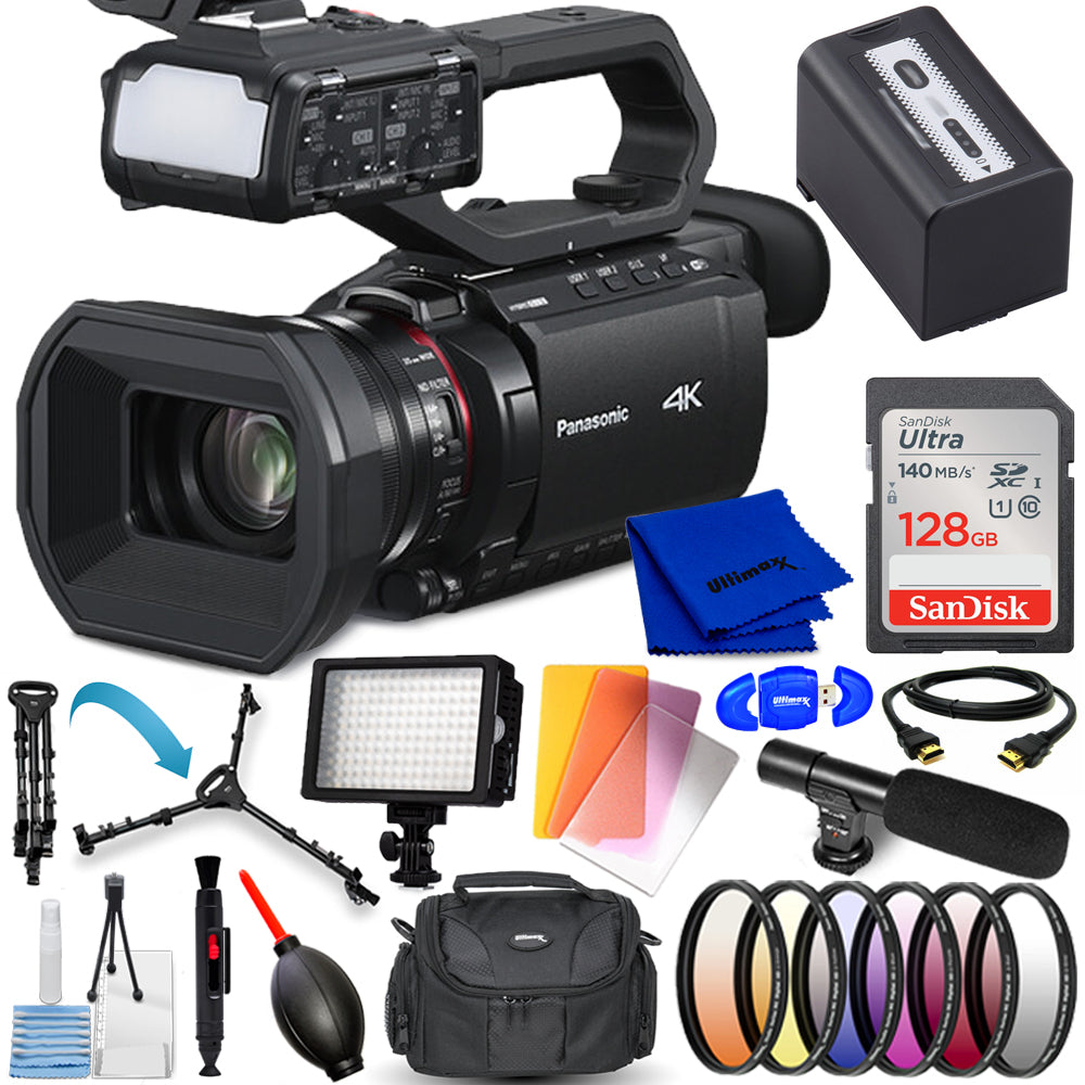 Panasonic CX20 Professional Compact 4K Camcorder w/ XLR Inputs - 12PC Bundle Panasonic