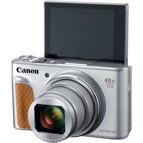 Canon PowerShot SX740 HS Digital Camera (Silver) 2956C001 - 12PC Accessory Kt