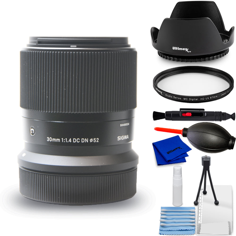 Sigma 30mm f/1.4 DC DN Contemporary Lens (Canon RF) 302972 - 7PC Accessory Kit Sigma