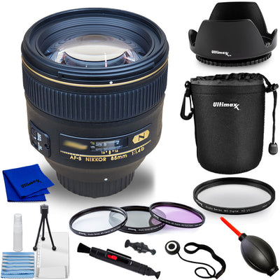 Nikon AF-S NIKKOR 85mm f/1.4G Lens for Nikon F 2195 + Filter Kit + Pouch Bundle Nikon