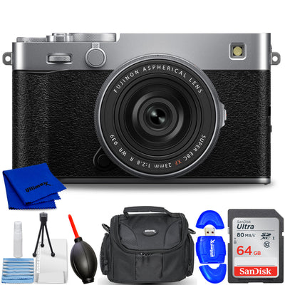 FUJIFILM X-E5 Mirrorless Camera with XF 23mm f/2.8 Lens (Silver) - 7PC Bundle Fujifilm