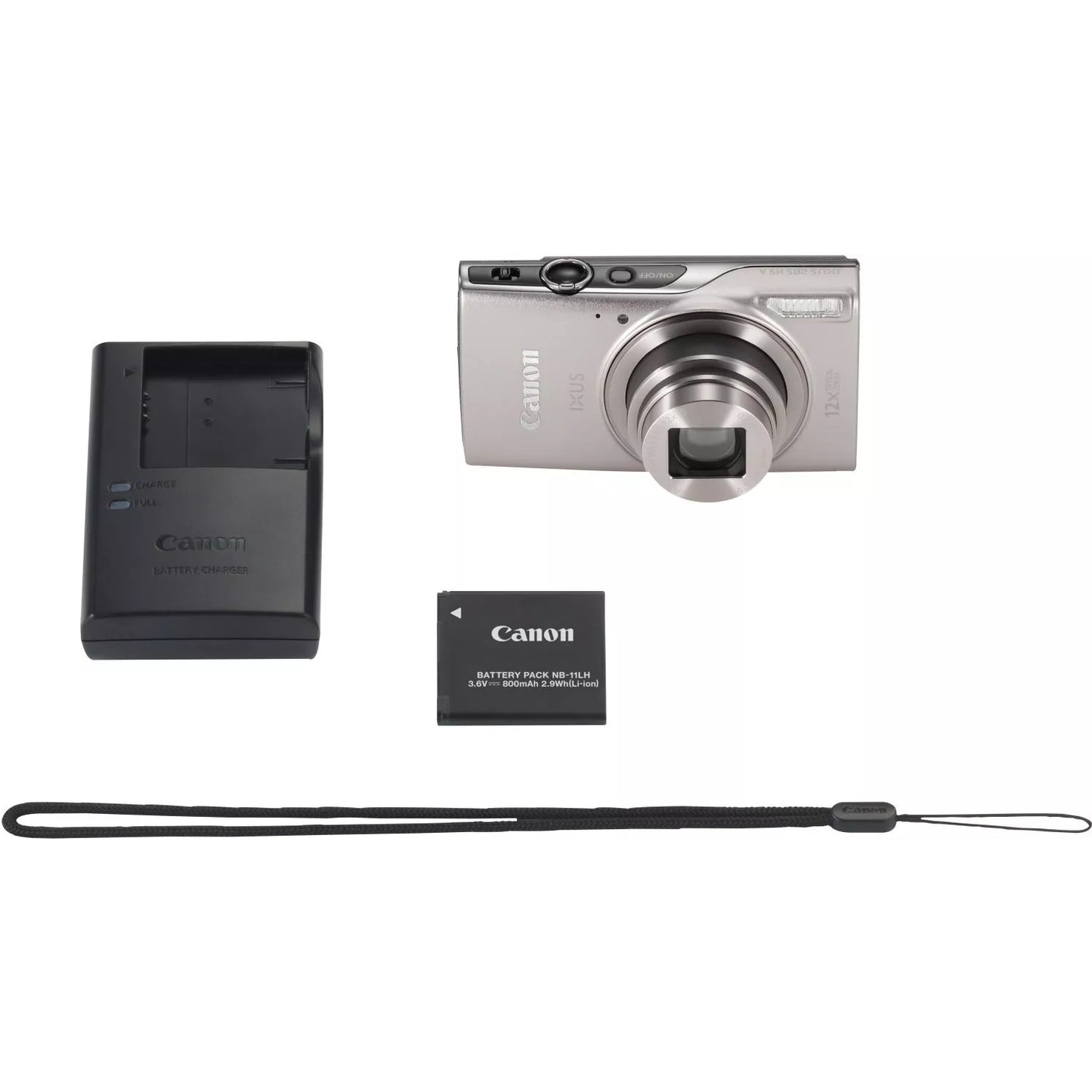 Canon IXUS 285 HS A Digital Camera (Silver) - 7PC Accessory Bundle