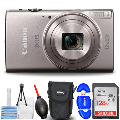 Canon IXUS 285 HS A Digital Camera (Silver) - 7PC Accessory Bundle