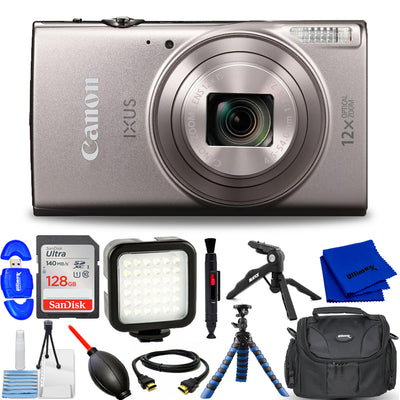 Canon IXUS 285 HS A Digital Camera (Silver) - 12PC Accessory Bundle