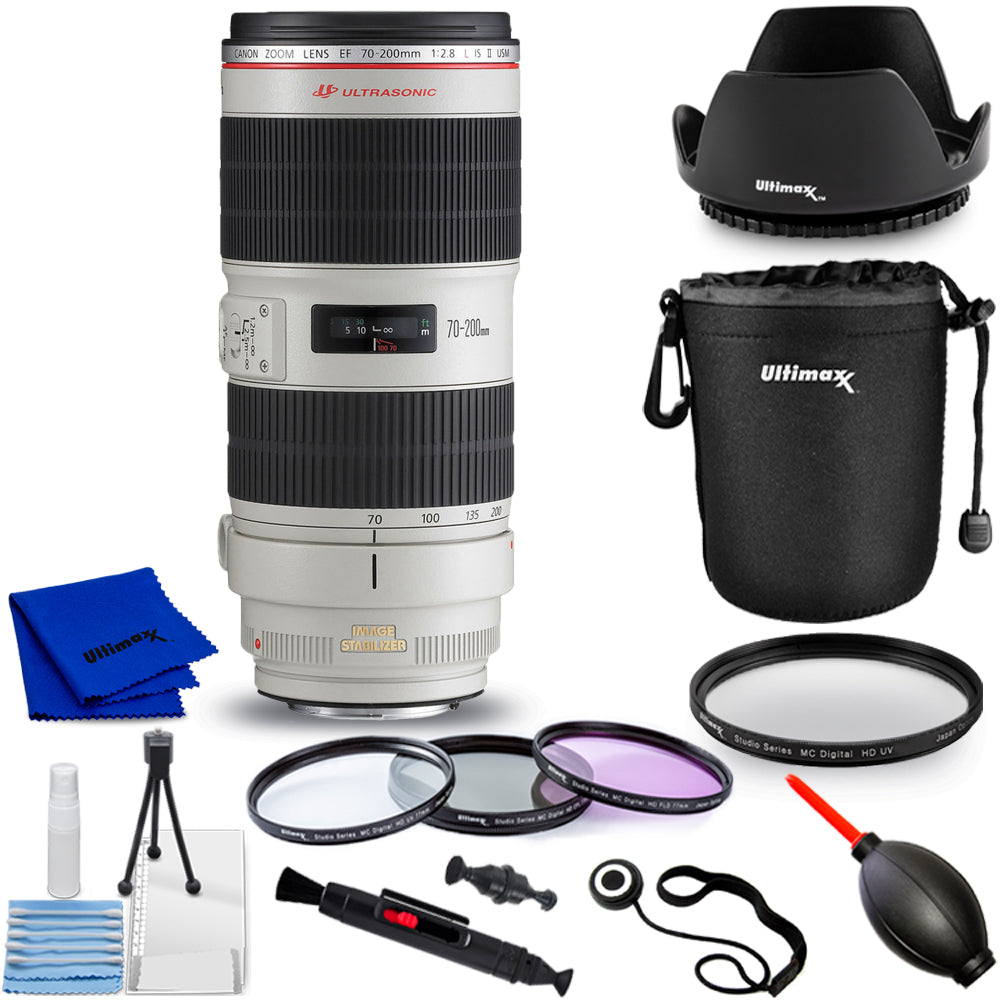Canon EF 70-200mm f/2.8L IS II USM Lens 2751B002 - 10PC Accessory Bundle