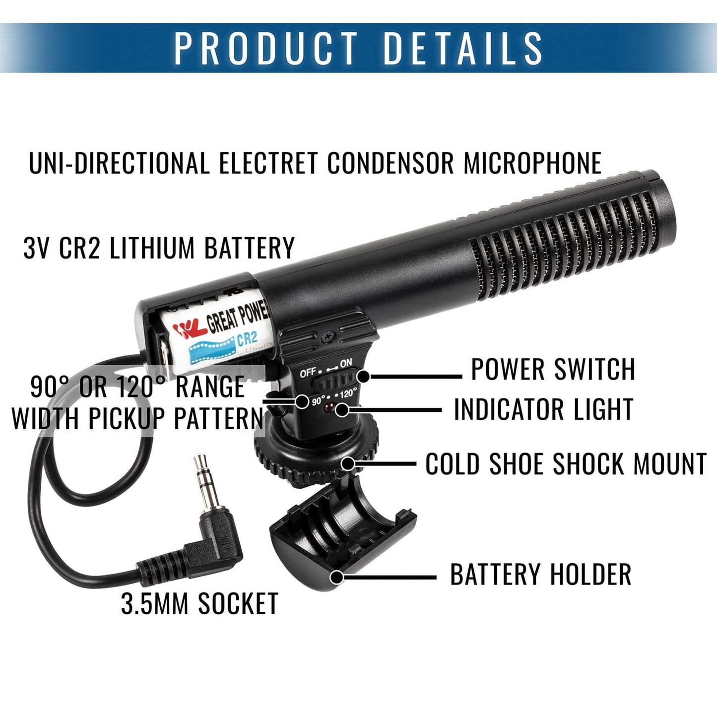 Ultimaxx Professional Condenser Microphone For DSLR Nikon Canon Sony Pentax